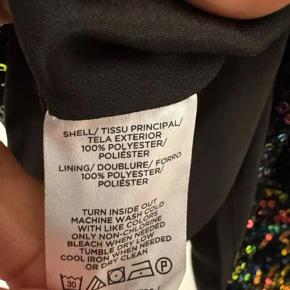 Loft Women's Blouse Top Size M Black Sequin 100% Polyester Sleeveless V-Neck NEW - Picture 3 of 8